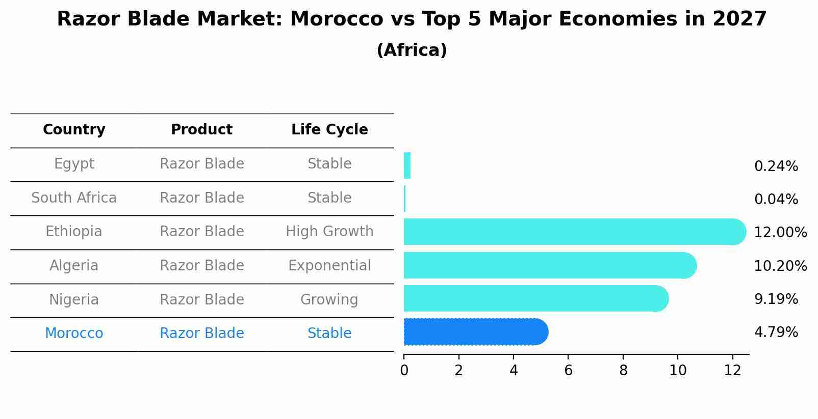 Razor Blade Market: Morocco vs Top 5 Major Economies in 2027 (Africa)