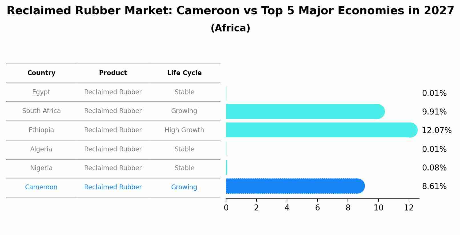 Reclaimed Rubber Market: Cameroon vs Top 5 Major Economies in 2027 (Africa)