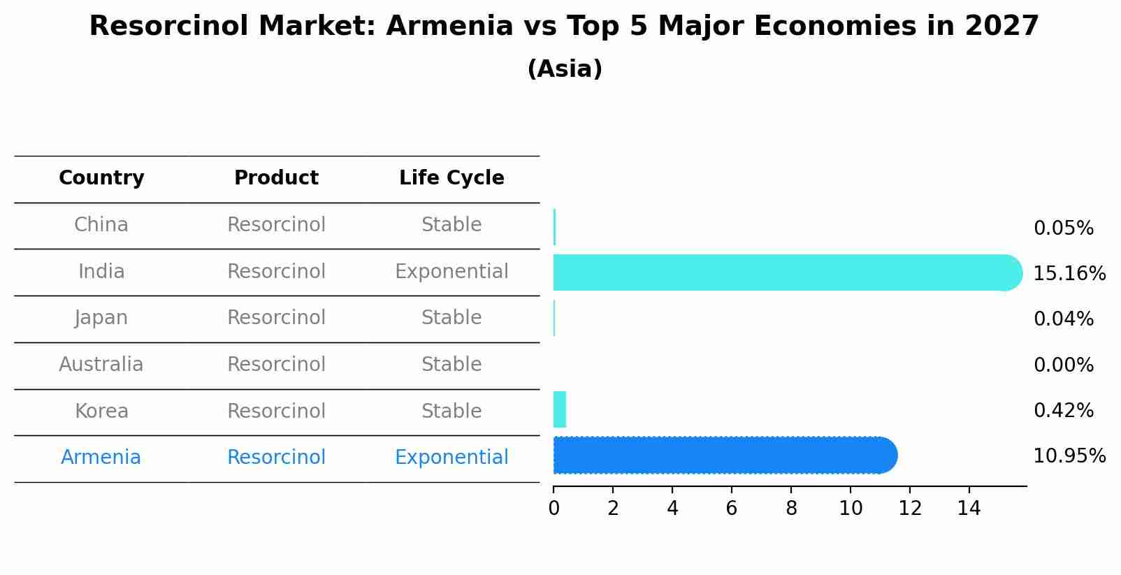Resorcinol Market: Armenia vs Top 5 Major Economies in 2027 (Asia)