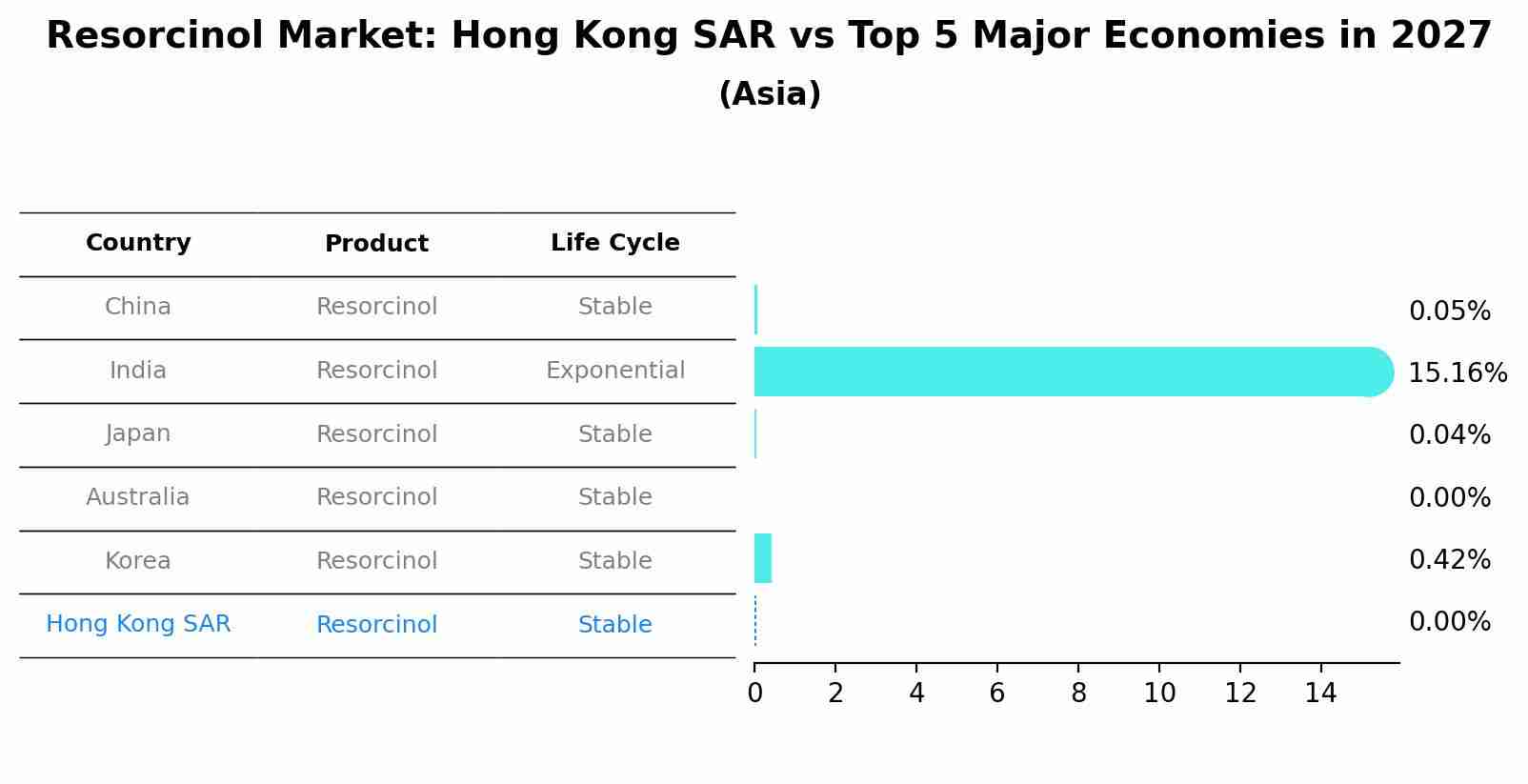 Resorcinol Market: Hong Kong SAR vs Top 5 Major Economies in 2027 (Asia)