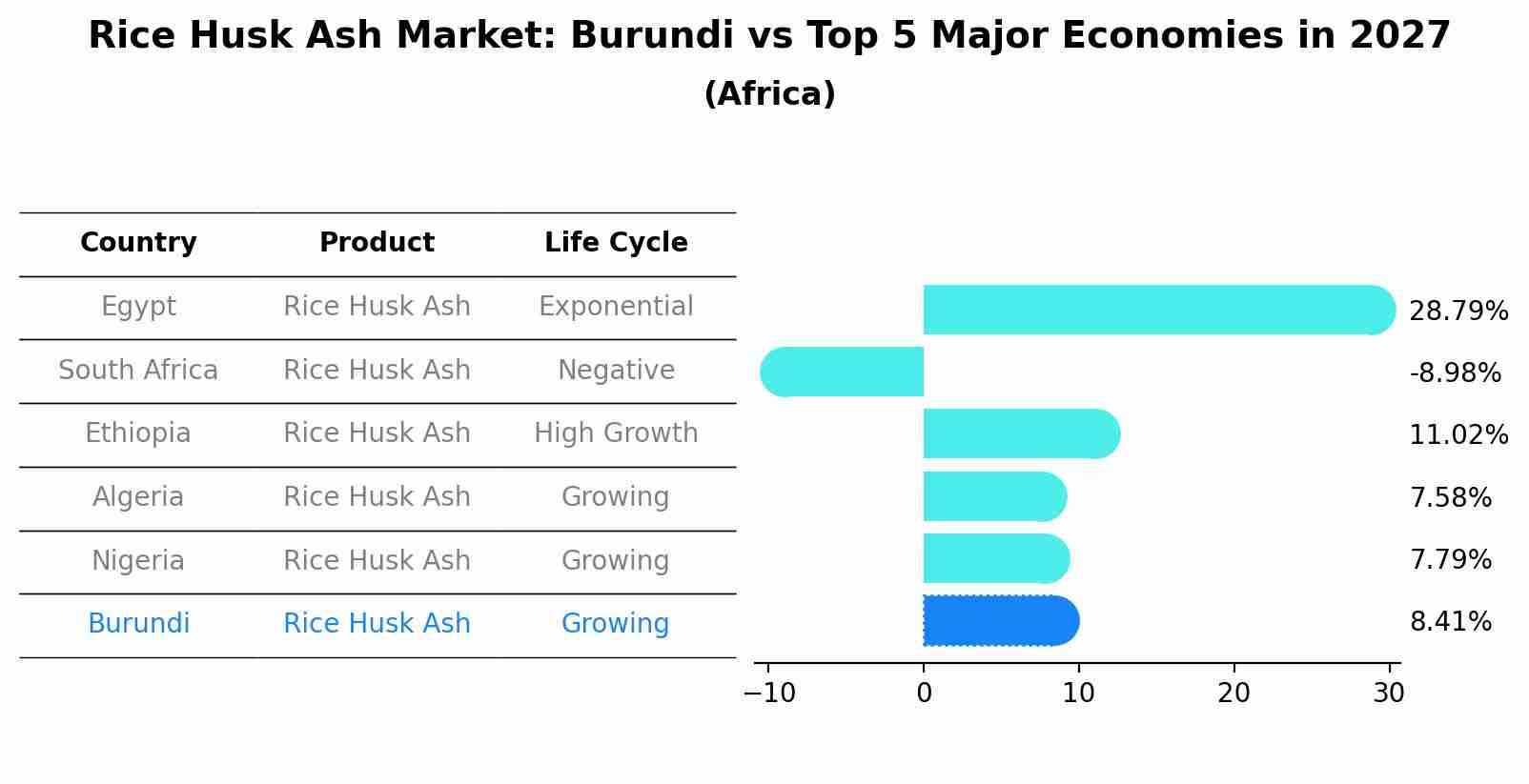 Rice Husk Ash Market: Burundi vs Top 5 Major Economies in 2027 (Africa)
