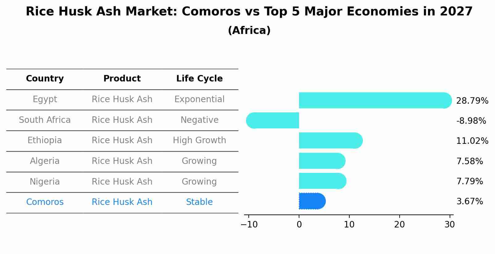 Rice Husk Ash Market: Comoros vs Top 5 Major Economies in 2027 (Africa)