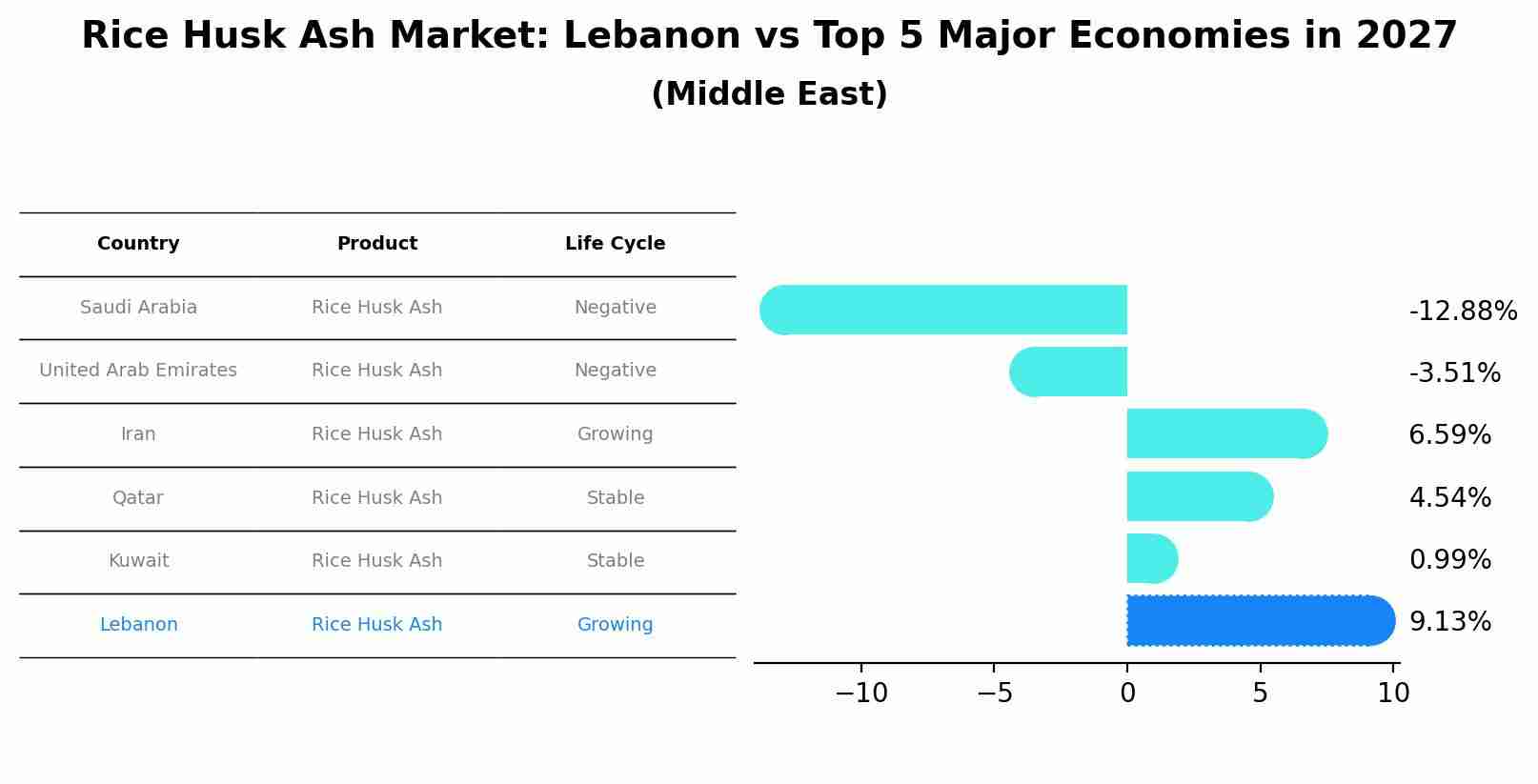 Rice Husk Ash Market: Lebanon vs Top 5 Major Economies in 2027 (Middle East)