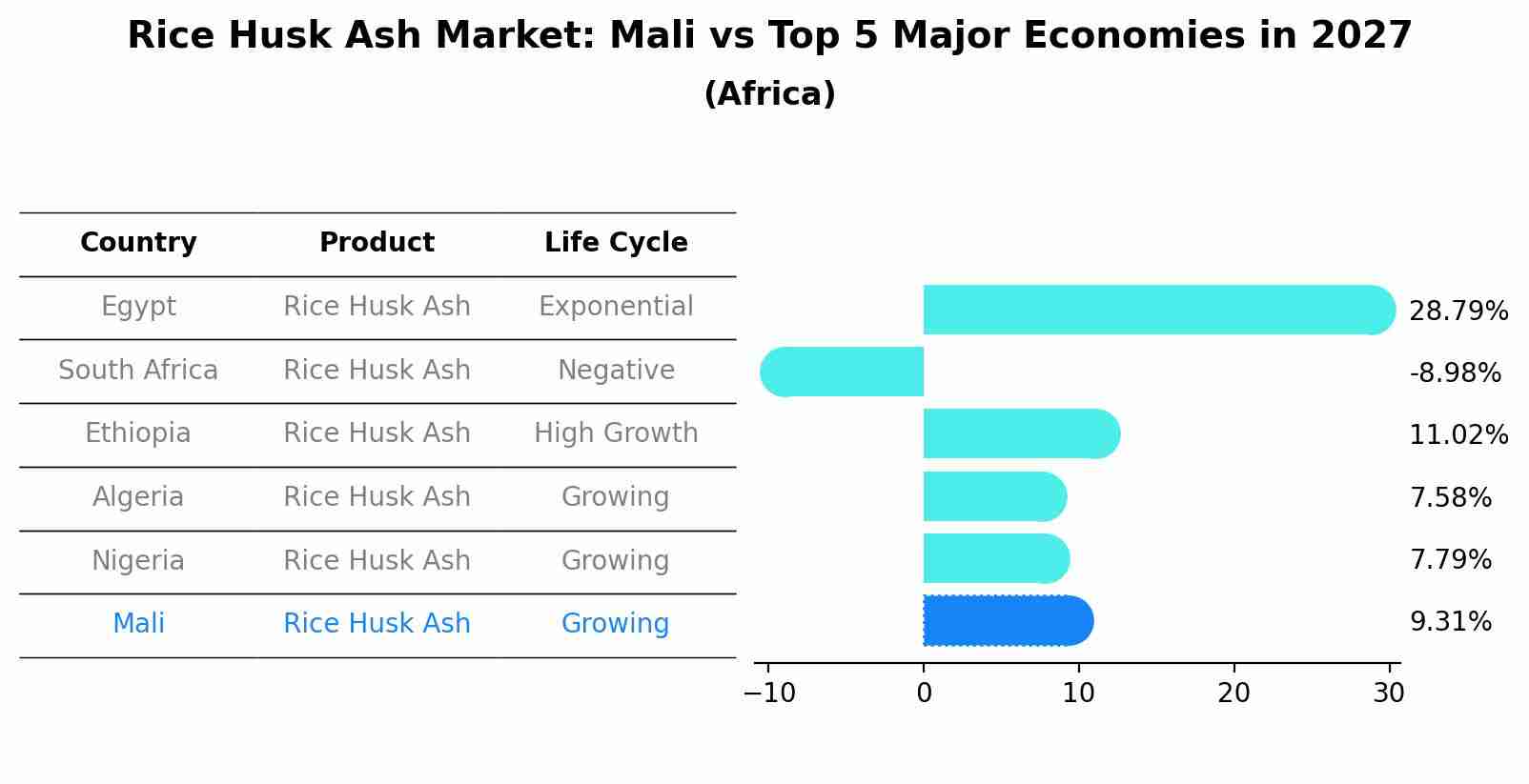 Rice Husk Ash Market: Mali vs Top 5 Major Economies in 2027 (Africa)