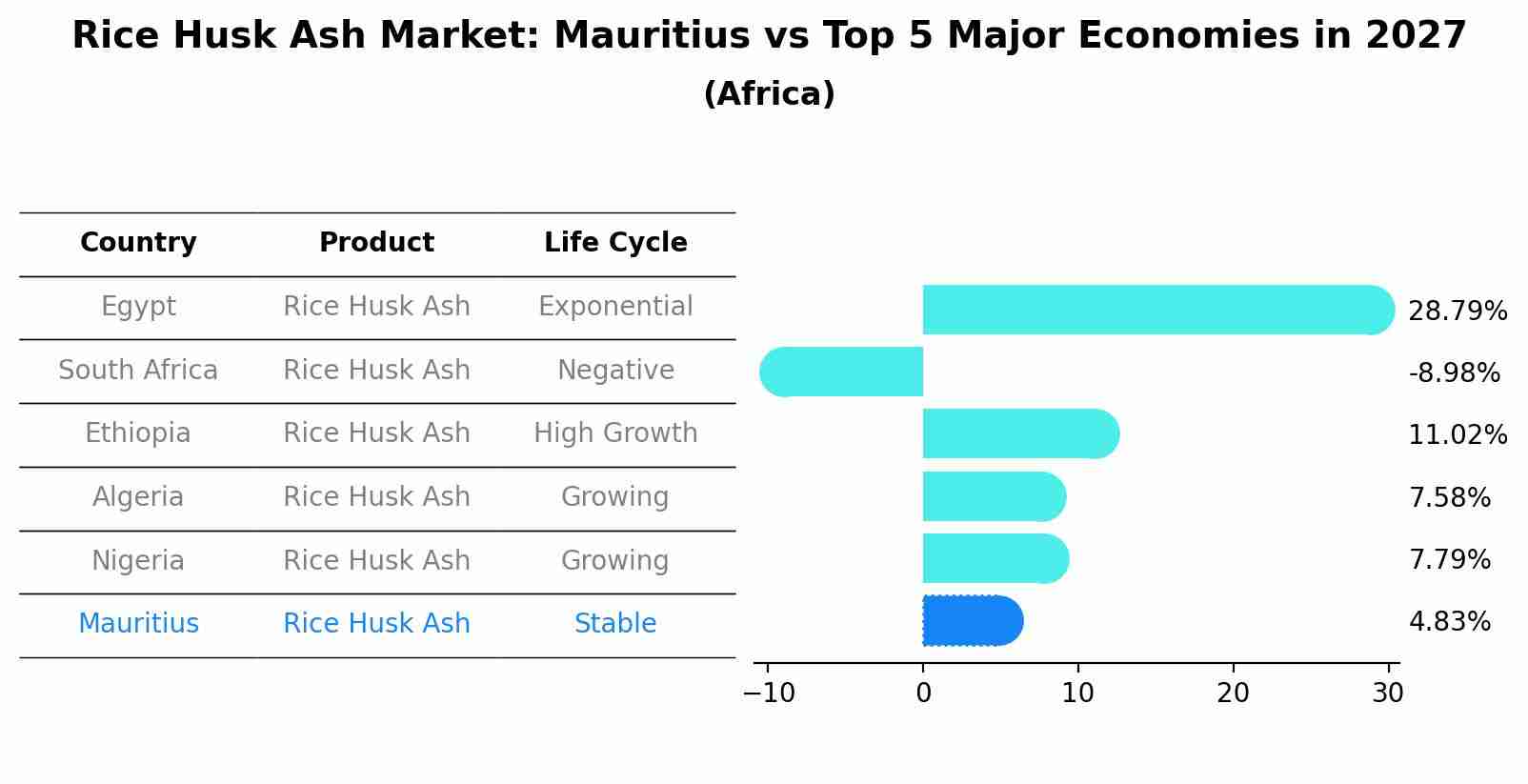 Rice Husk Ash Market: Mauritius vs Top 5 Major Economies in 2027 (Africa)