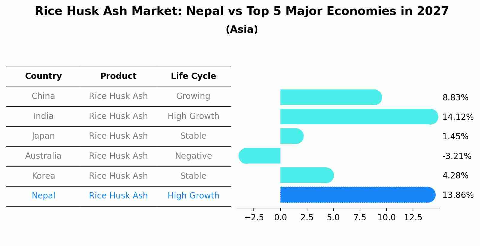 Rice Husk Ash Market: Nepal vs Top 5 Major Economies in 2027 (Asia)