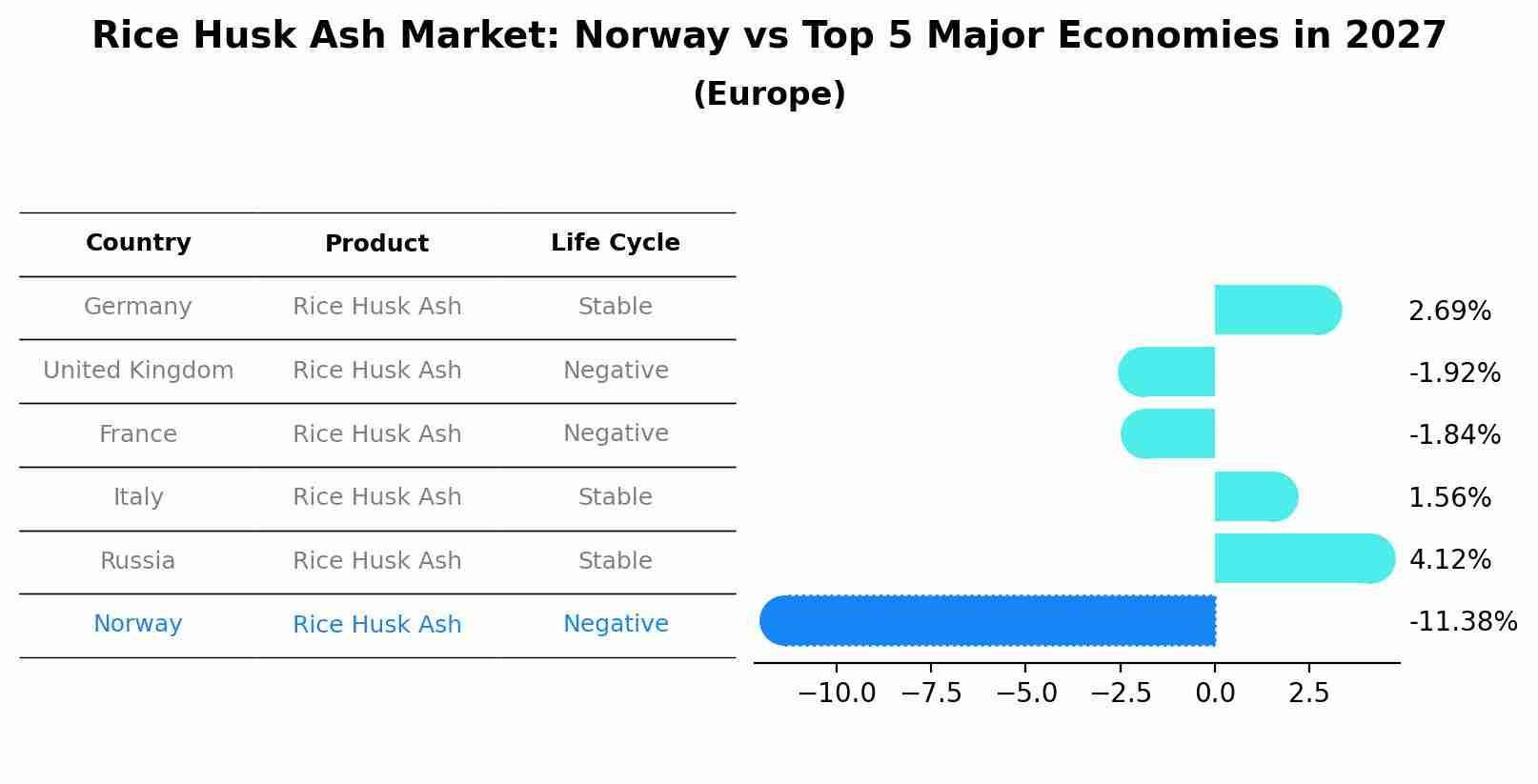 Rice Husk Ash Market: Norway vs Top 5 Major Economies in 2027 (Europe)