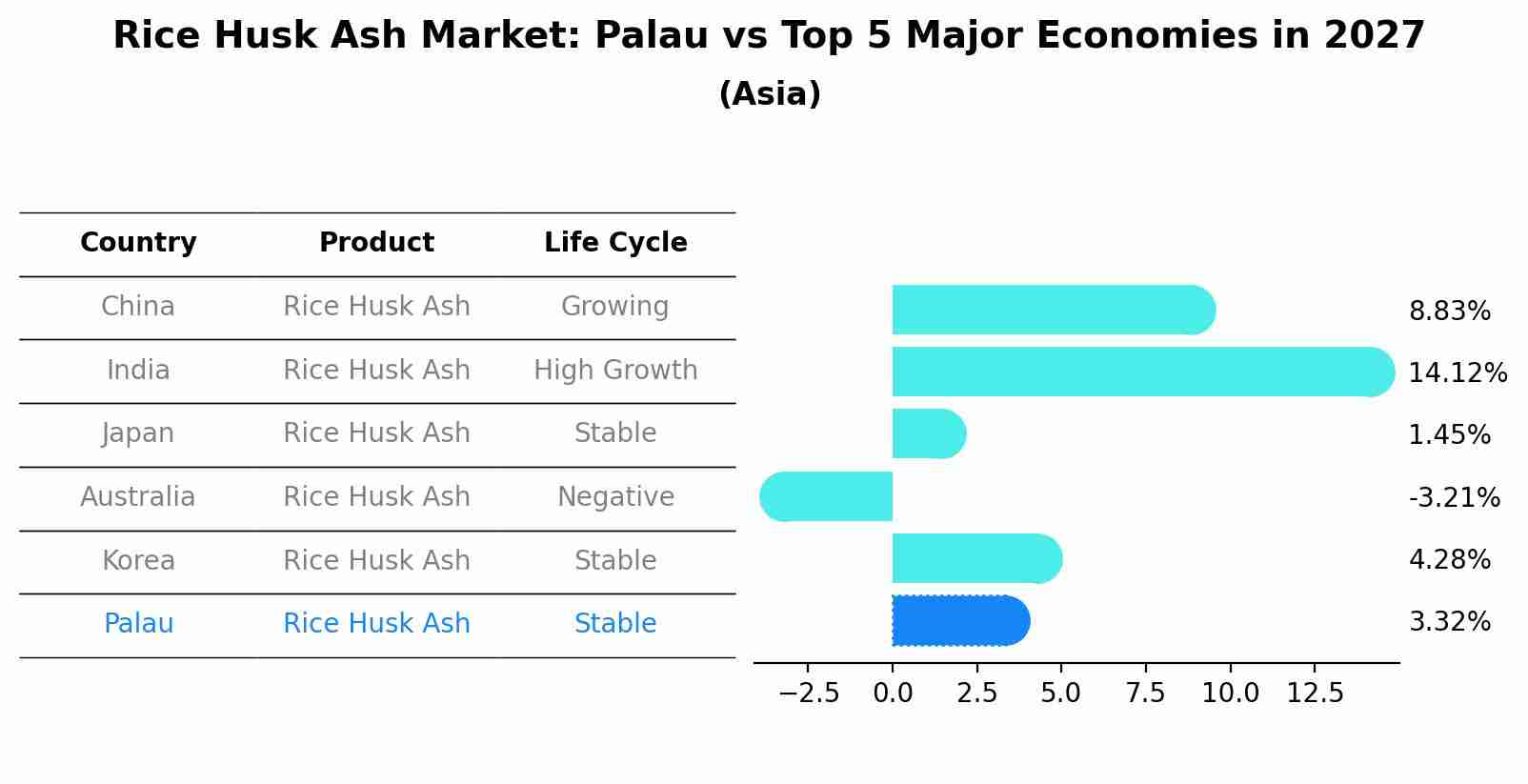 Rice Husk Ash Market: Palau vs Top 5 Major Economies in 2027 (Asia)