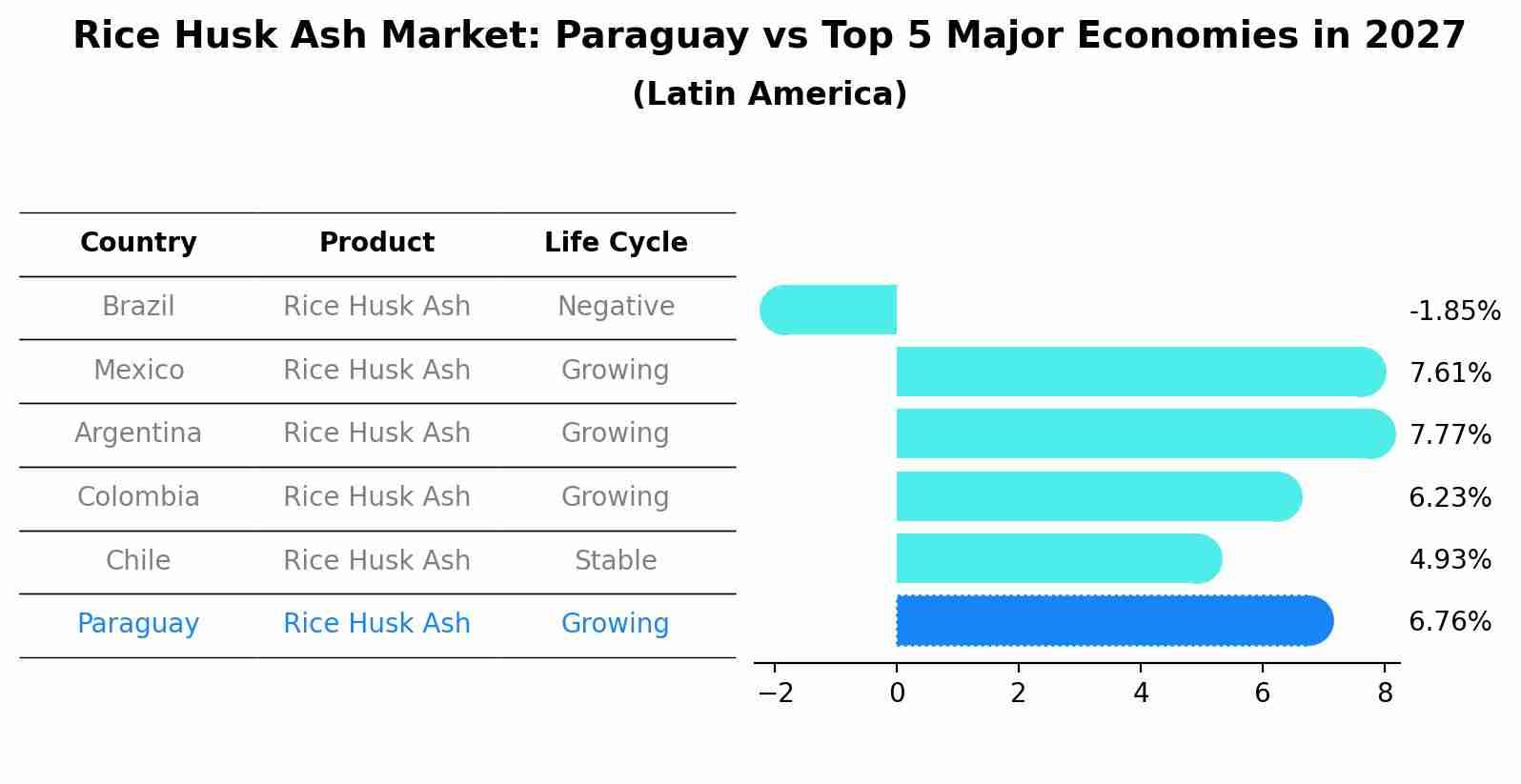 Rice Husk Ash Market: Paraguay vs Top 5 Major Economies in 2027 (Latin America)