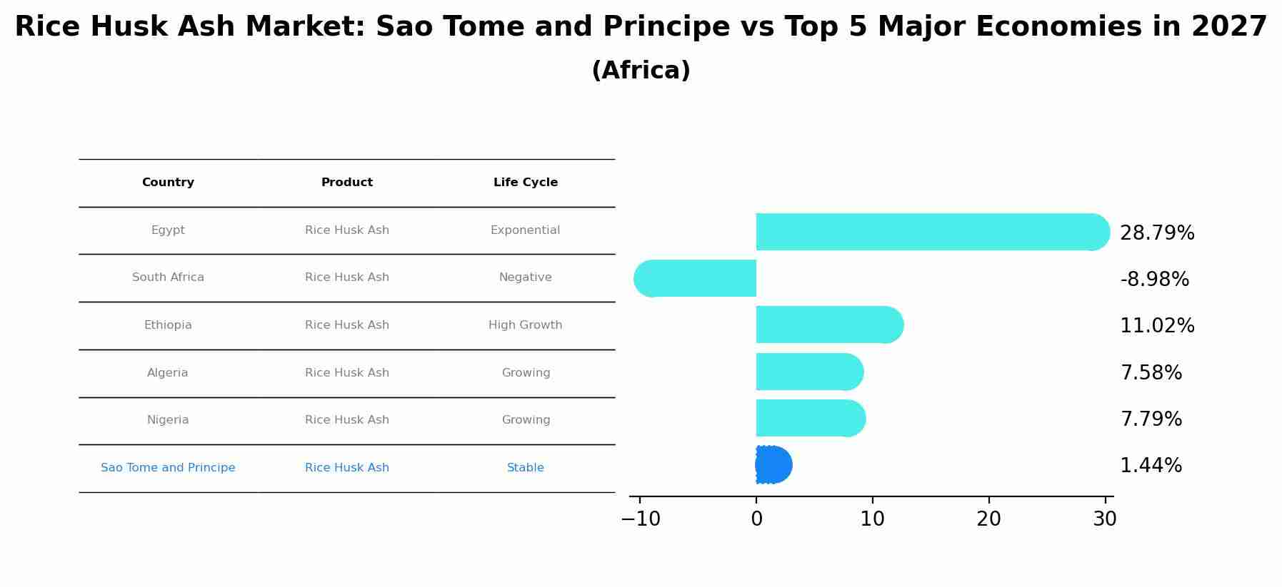 Rice Husk Ash Market: Sao Tome and Principe vs Top 5 Major Economies in 2027 (Africa)
