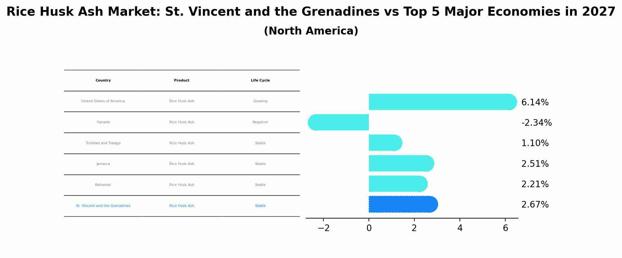 Rice Husk Ash Market: St. Vincent and the Grenadines vs Top 5 Major Economies in 2027 (North America)