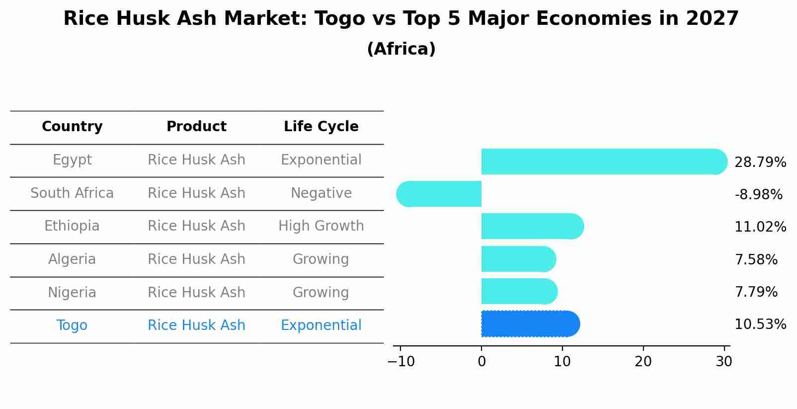 Rice Husk Ash Market: Togo vs Top 5 Major Economies in 2027 (Africa)
