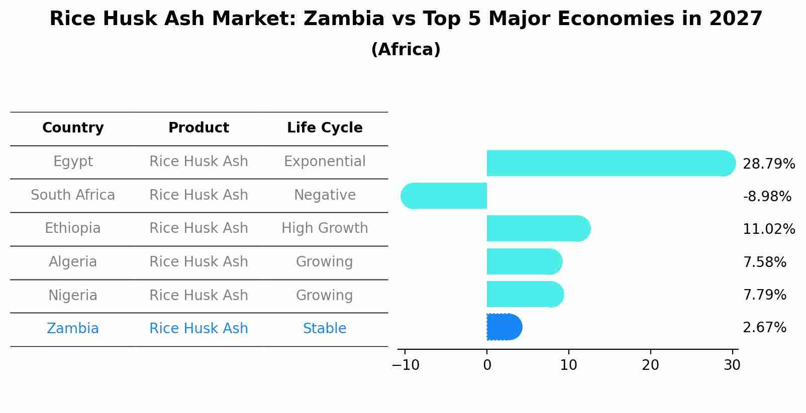 Rice Husk Ash Market: Zambia vs Top 5 Major Economies in 2027 (Africa)
