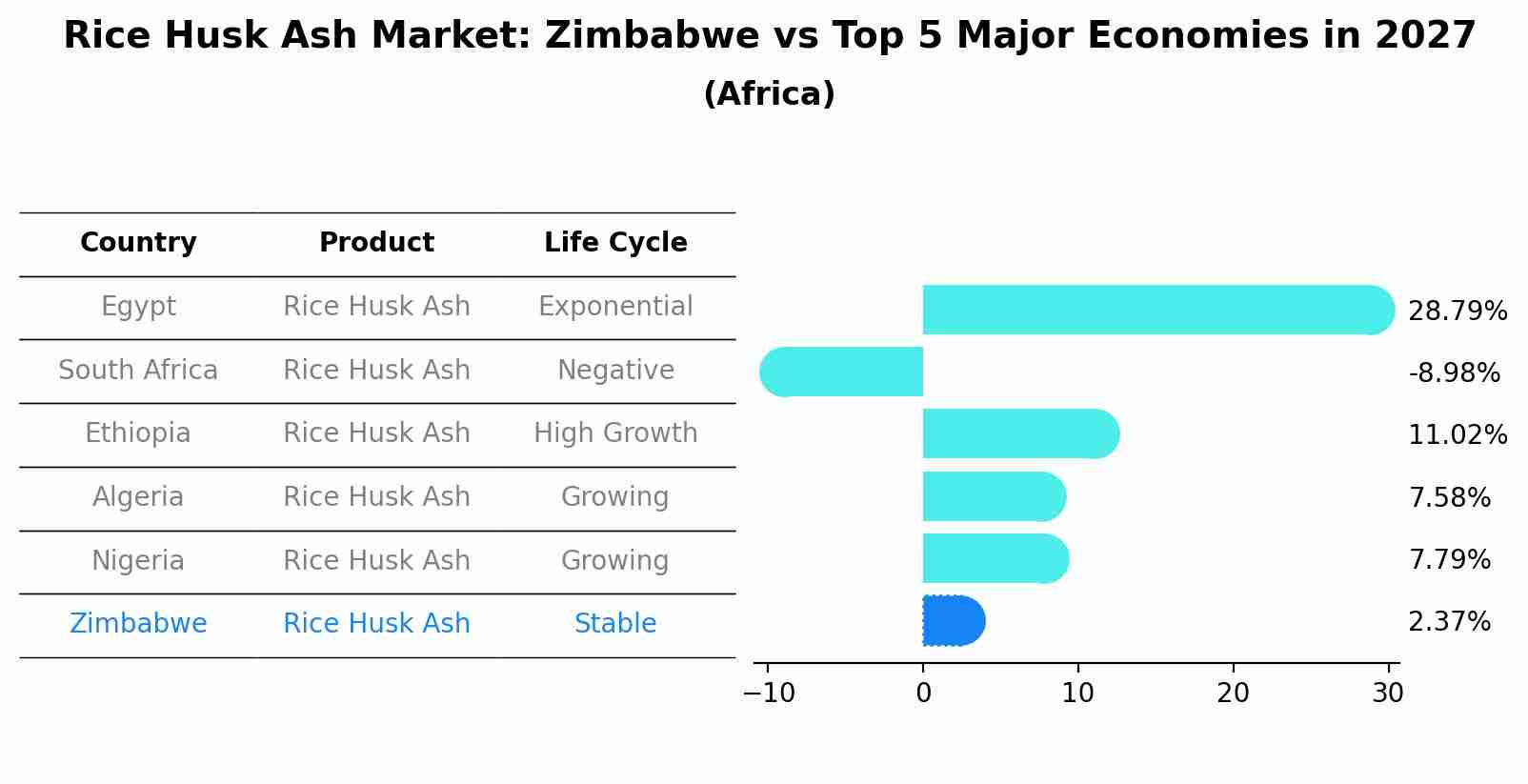 Rice Husk Ash Market: Zimbabwe vs Top 5 Major Economies in 2027 (Africa)