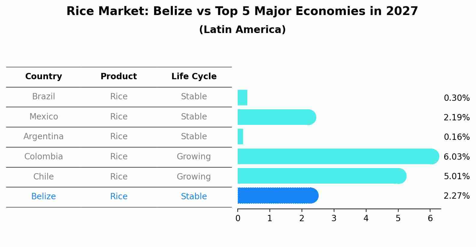 Rice Market: Belize vs Top 5 Major Economies in 2027 (Latin America)