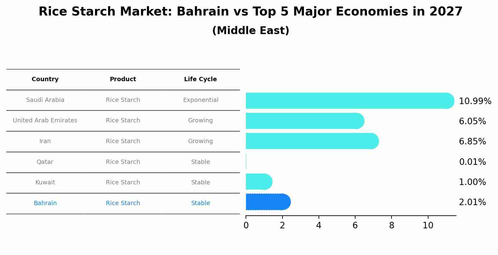 Rice Starch Market: Bahrain vs Top 5 Major Economies in 2027 (Middle East)