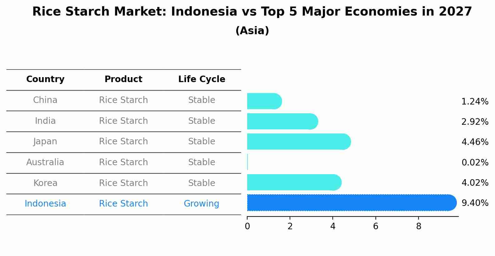 Rice Starch Market: Indonesia vs Top 5 Major Economies in 2027 (Asia)