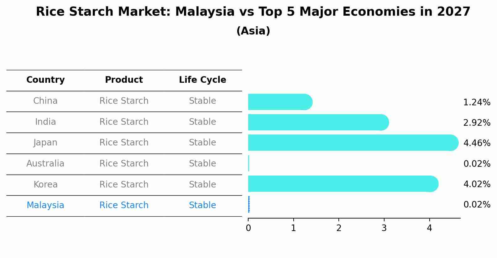 Rice Starch Market: Malaysia vs Top 5 Major Economies in 2027 (Asia)
