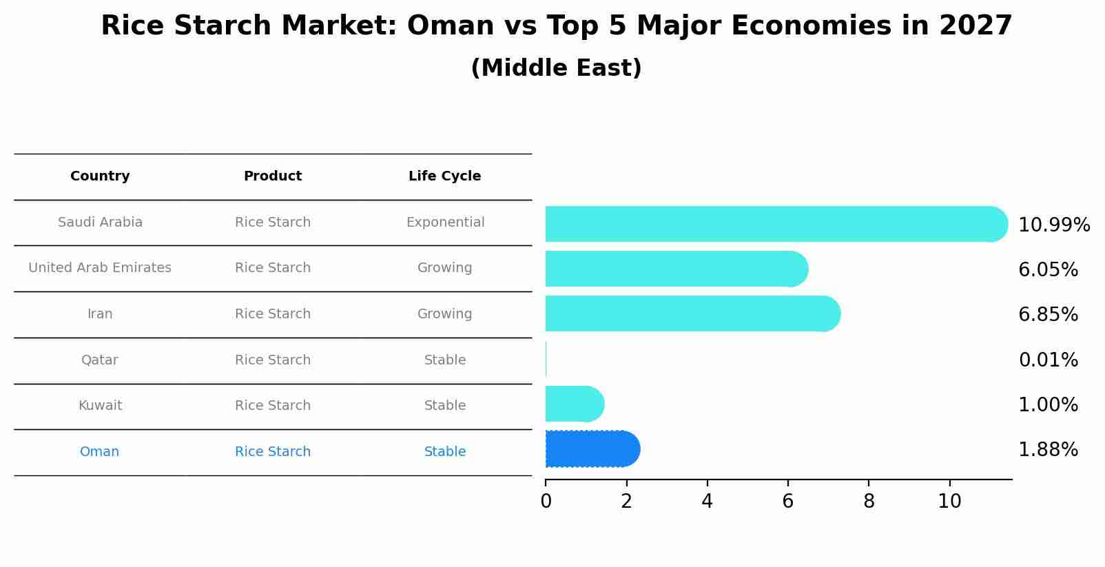 Rice Starch Market: Oman vs Top 5 Major Economies in 2027 (Middle East)