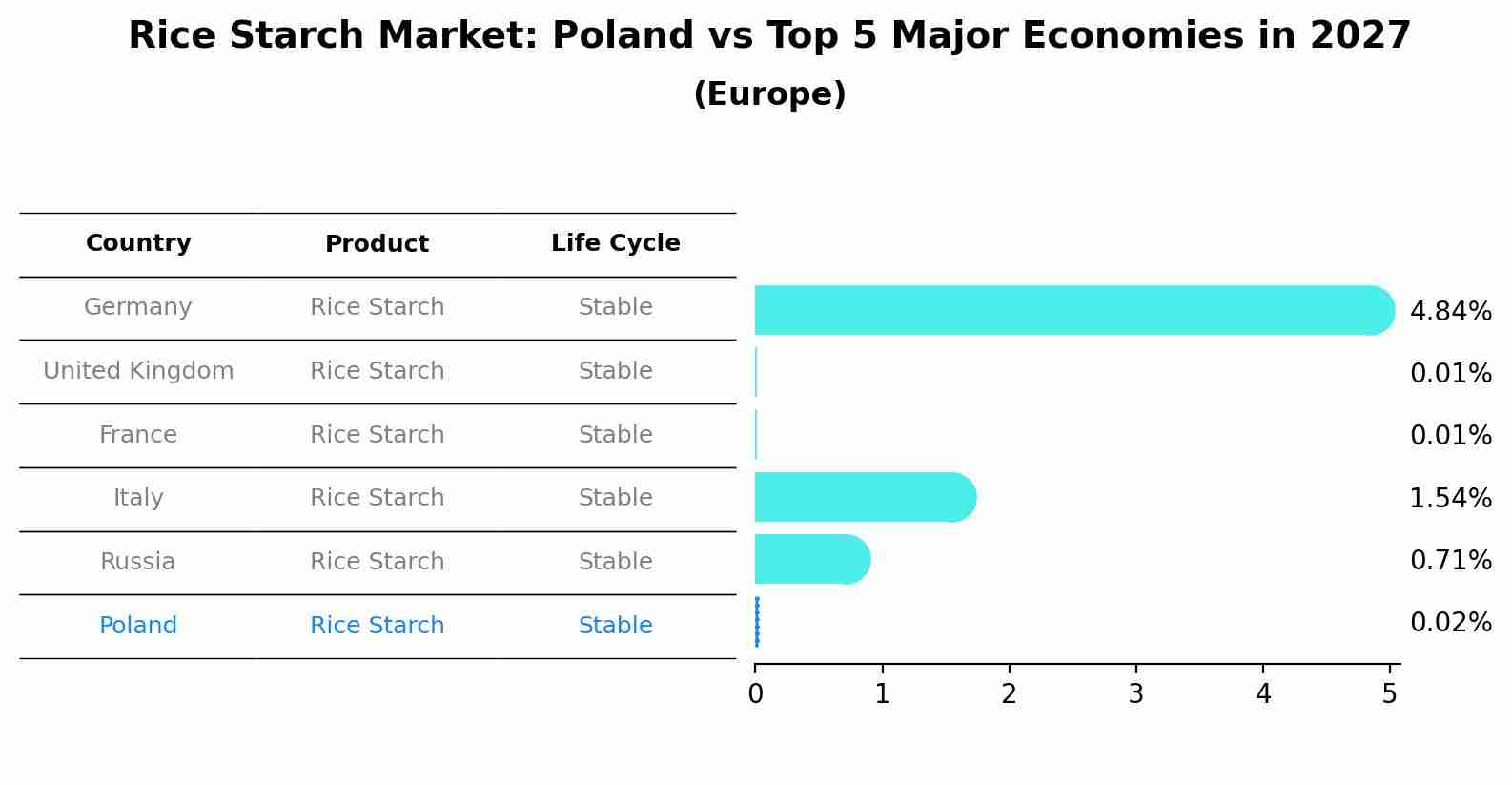Rice Starch Market: Poland vs Top 5 Major Economies in 2027 (Europe)
