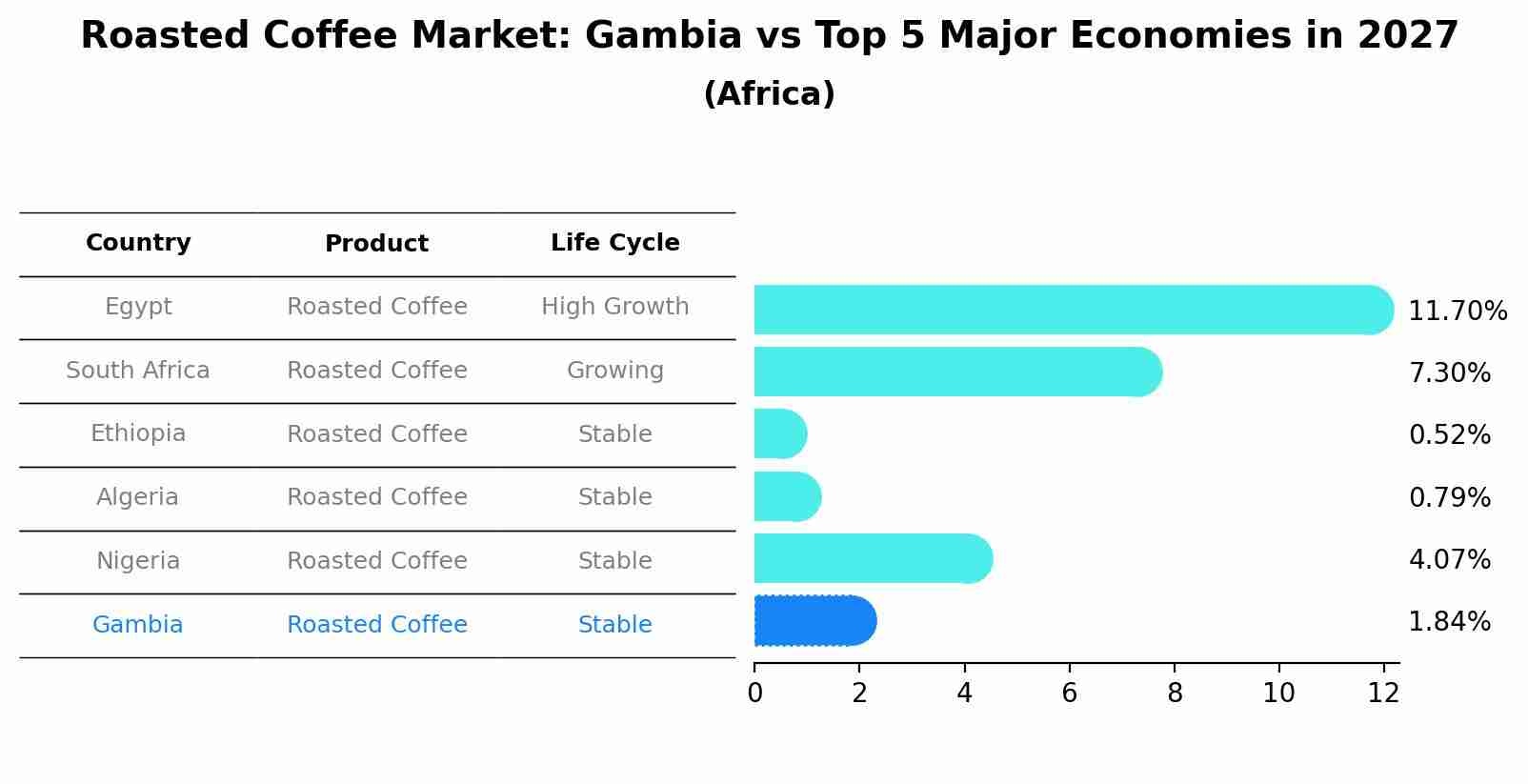 Roasted Coffee Market: Gambia vs Top 5 Major Economies in 2027 (Africa)