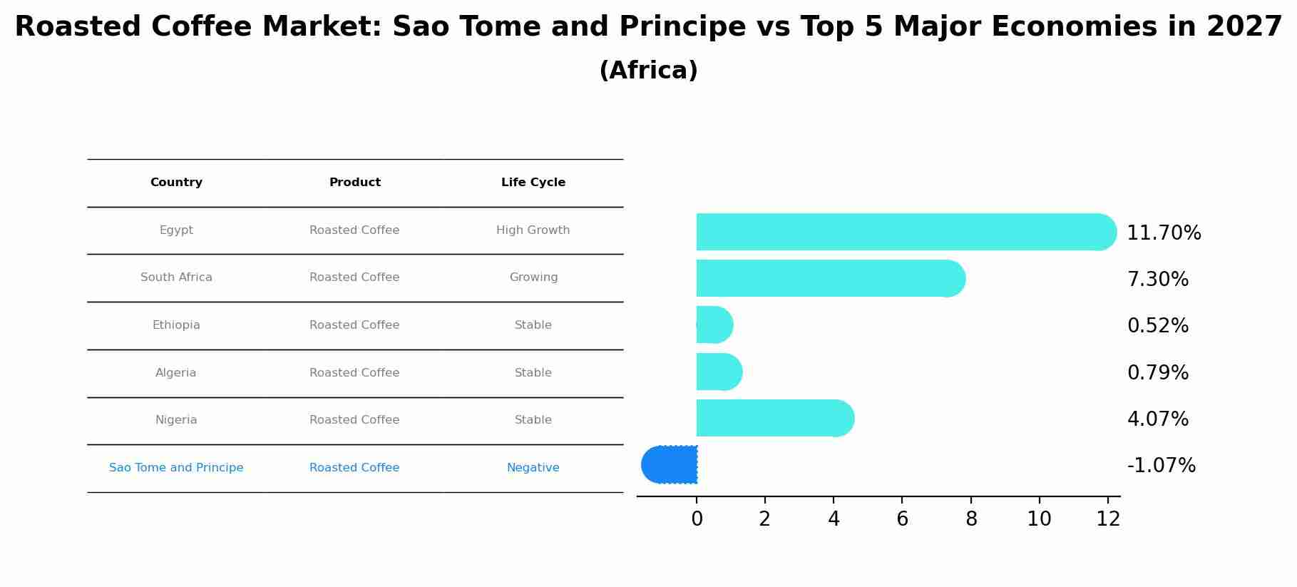Roasted Coffee Market: Sao Tome and Principe vs Top 5 Major Economies in 2027 (Africa)