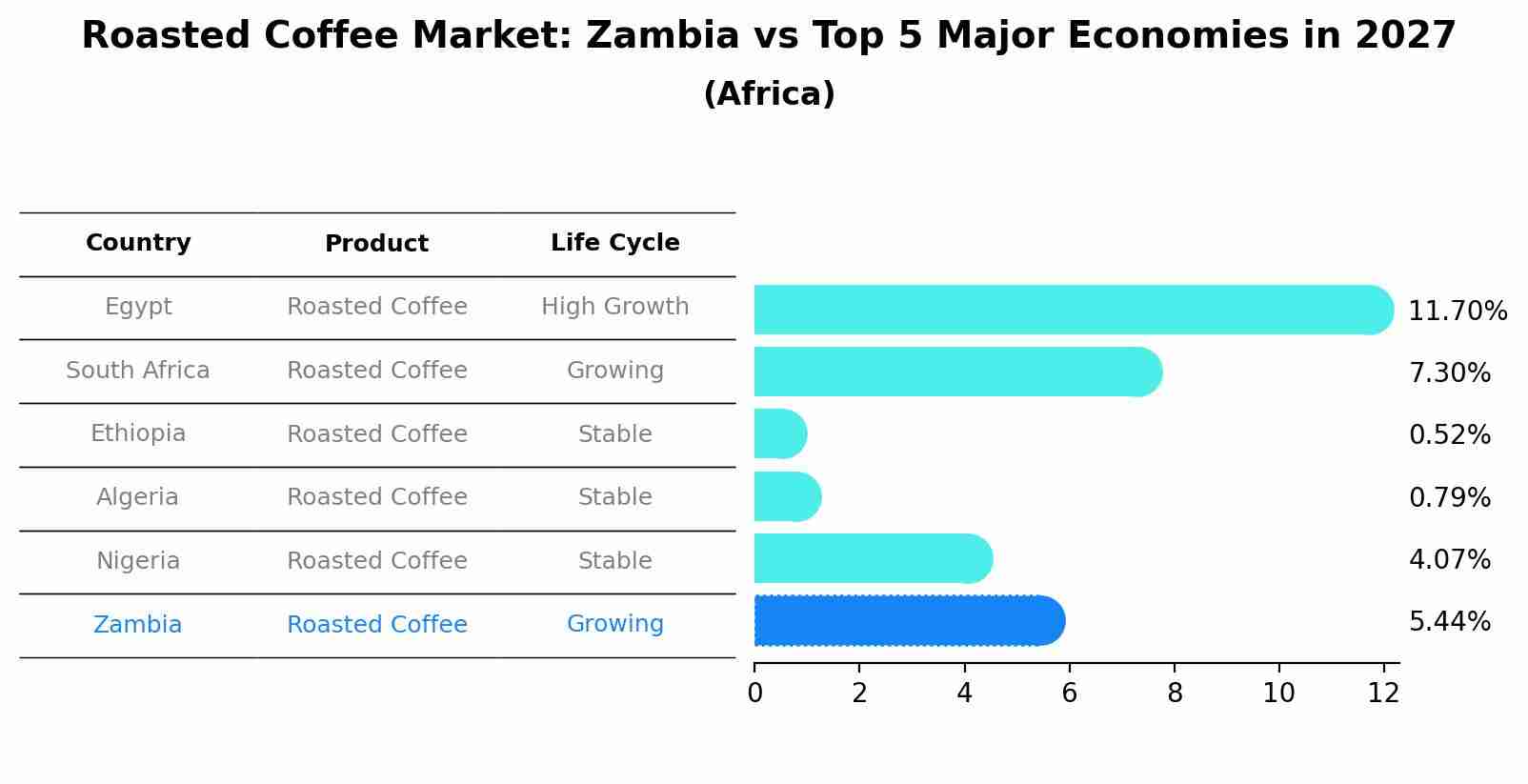 Roasted Coffee Market: Zambia vs Top 5 Major Economies in 2027 (Africa)