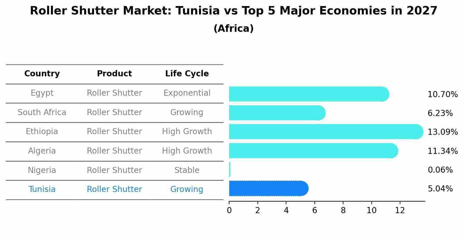 Roller Shutter Market: Tunisia vs Top 5 Major Economies in 2027 (Africa)