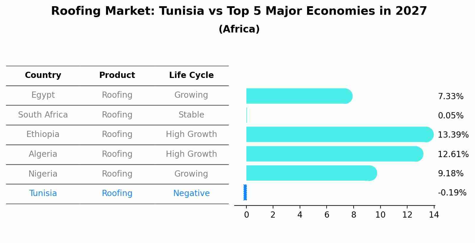 Roofing Market: Tunisia vs Top 5 Major Economies in 2027 (Africa)