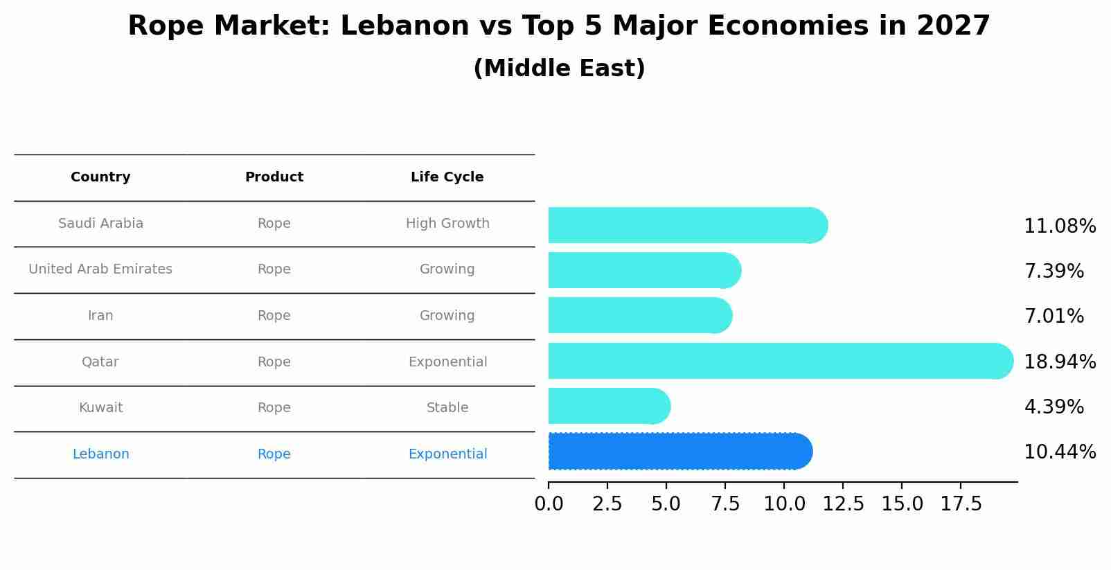 Rope Market: Lebanon vs Top 5 Major Economies in 2027 (Middle East)