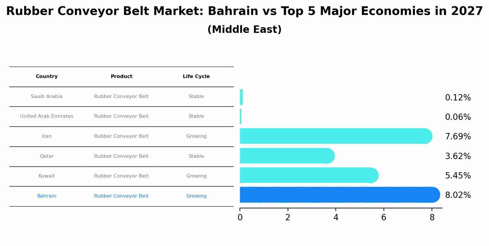 Rubber Conveyor Belt Market: Bahrain vs Top 5 Major Economies in 2027 (Middle East)