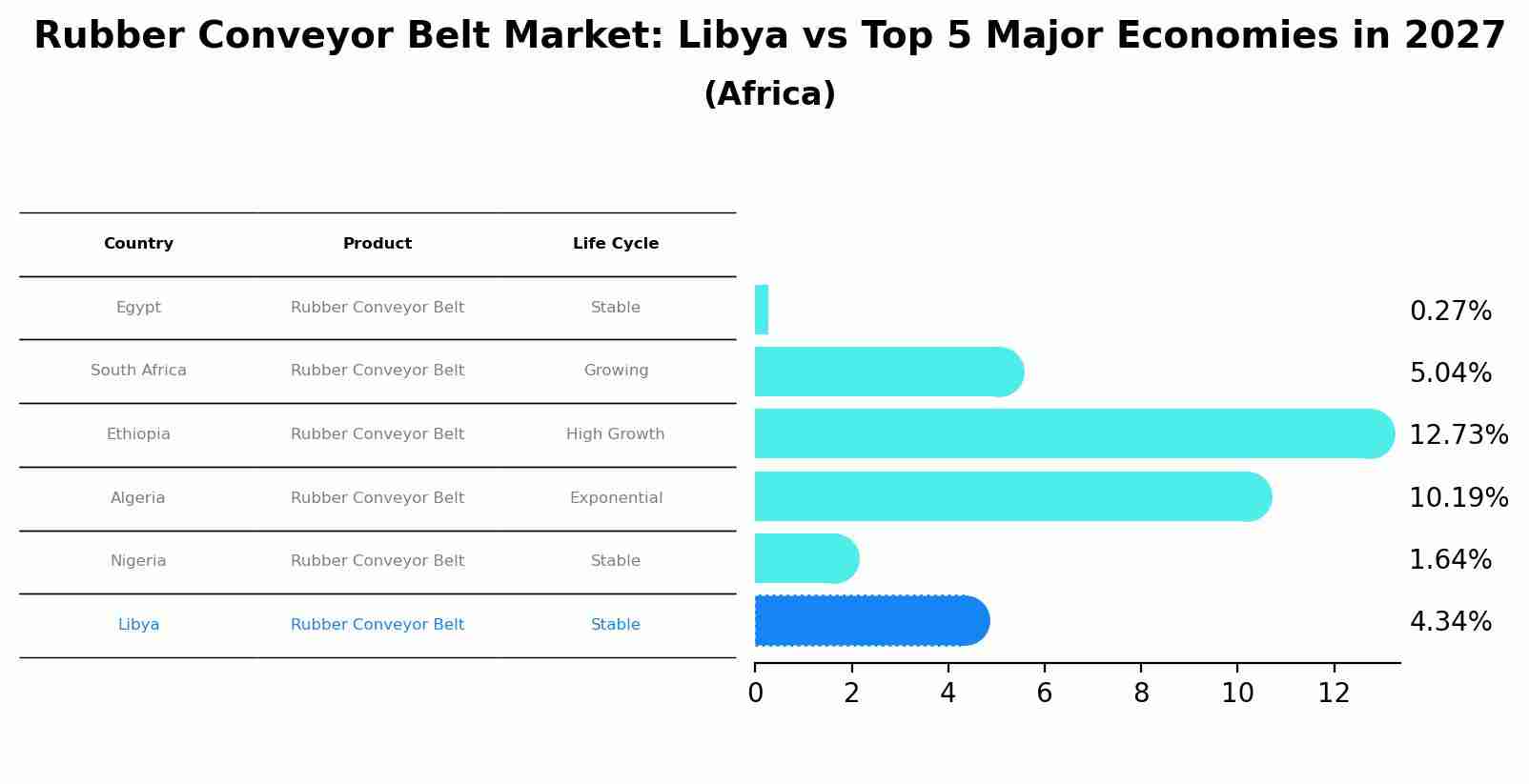 Rubber Conveyor Belt Market: Libya vs Top 5 Major Economies in 2027 (Africa)