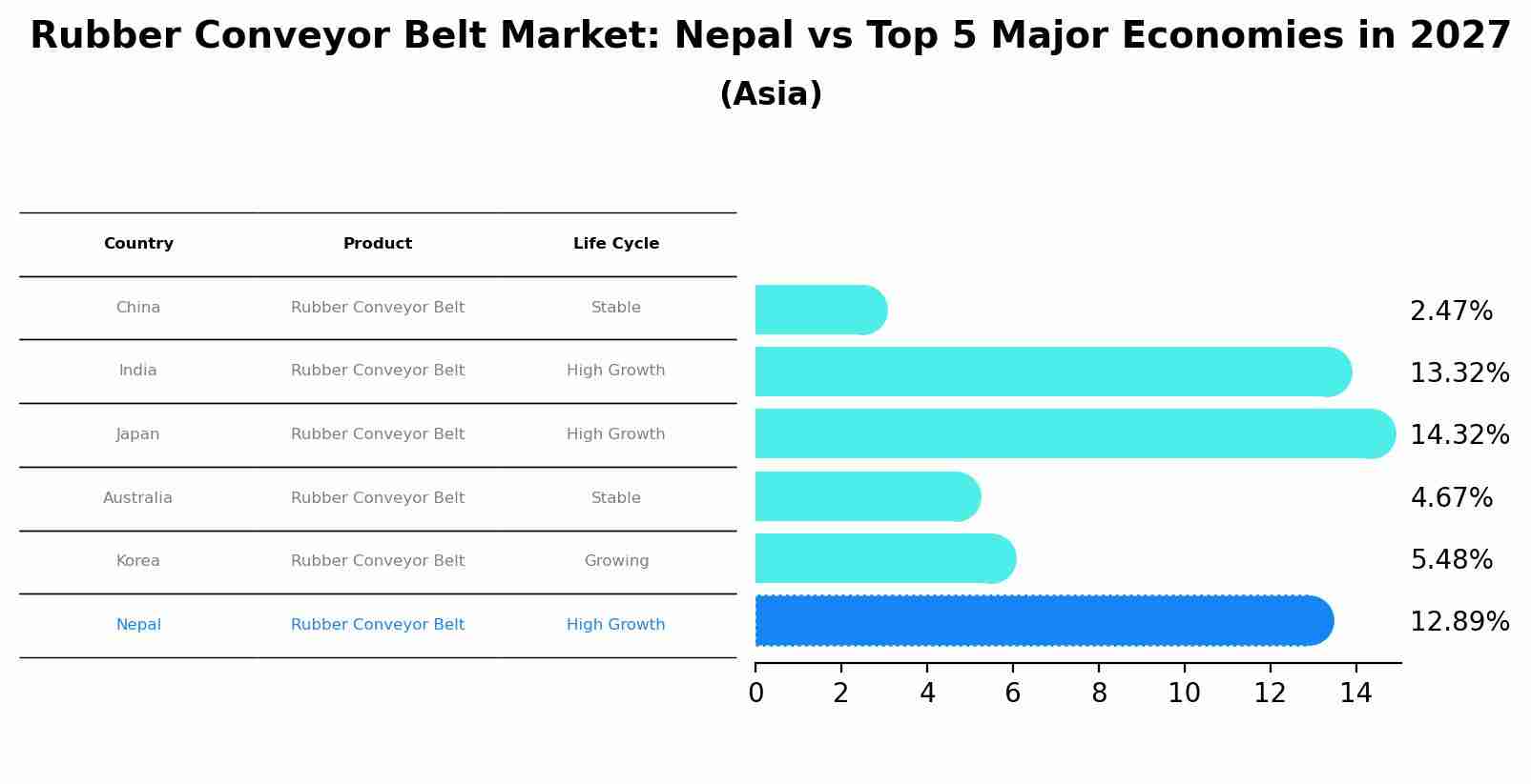 Rubber Conveyor Belt Market: Nepal vs Top 5 Major Economies in 2027 (Asia)