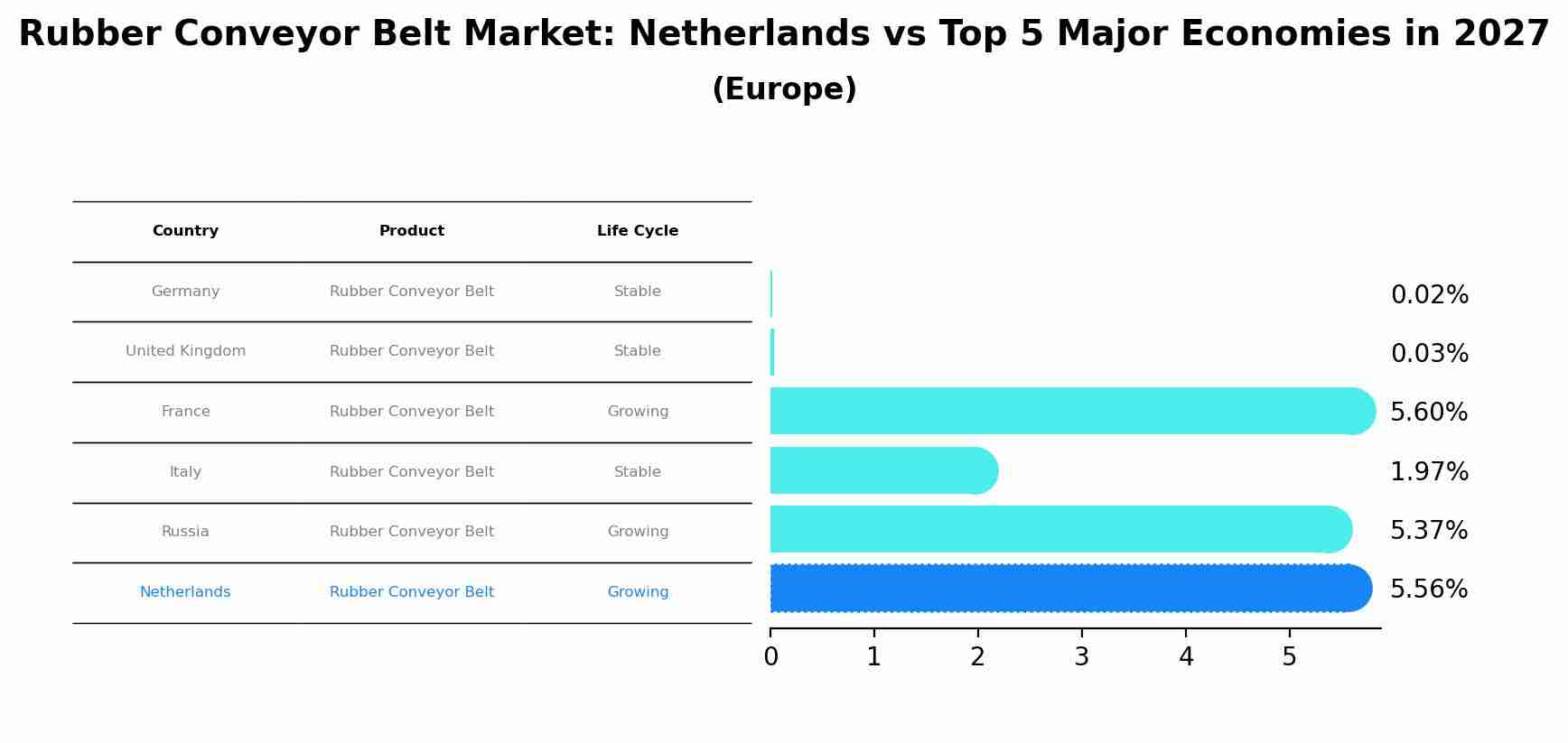 Rubber Conveyor Belt Market: Netherlands vs Top 5 Major Economies in 2027 (Europe)