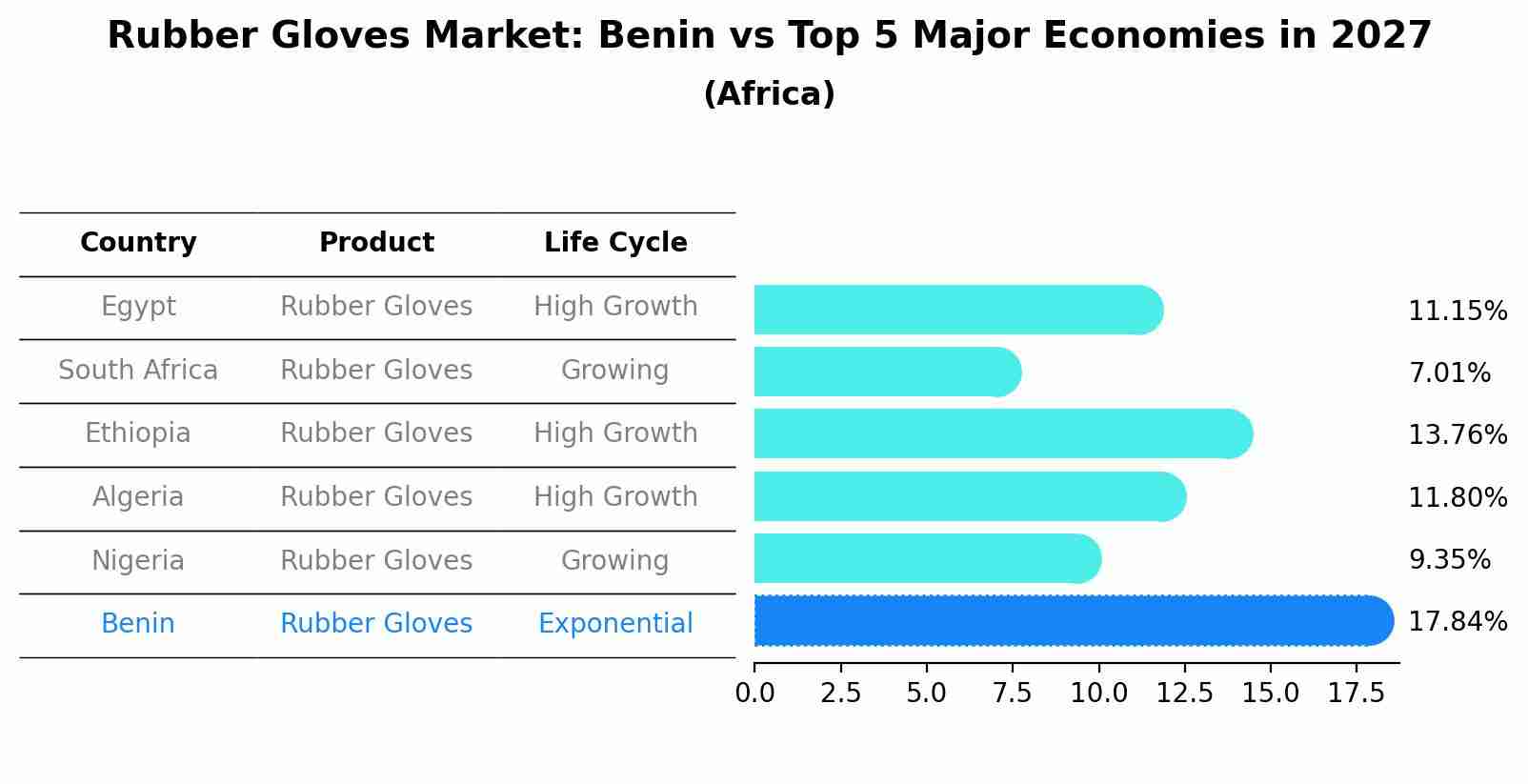 Rubber Gloves Market: Benin vs Top 5 Major Economies in 2027 (Africa)