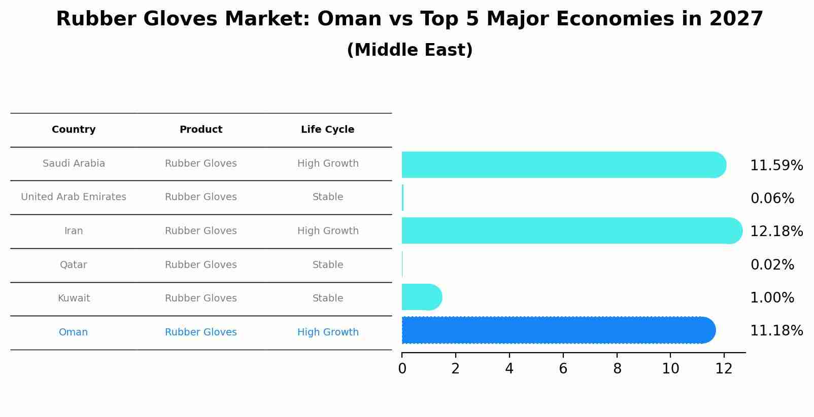 Rubber Gloves Market: Oman vs Top 5 Major Economies in 2027 (Middle East)