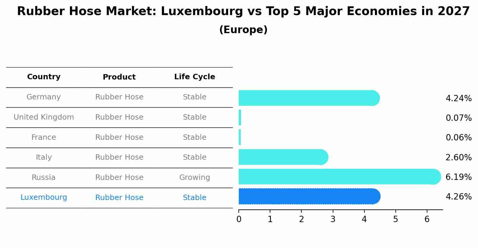 Rubber Hose Market: Luxembourg vs Top 5 Major Economies in 2027 (Europe)