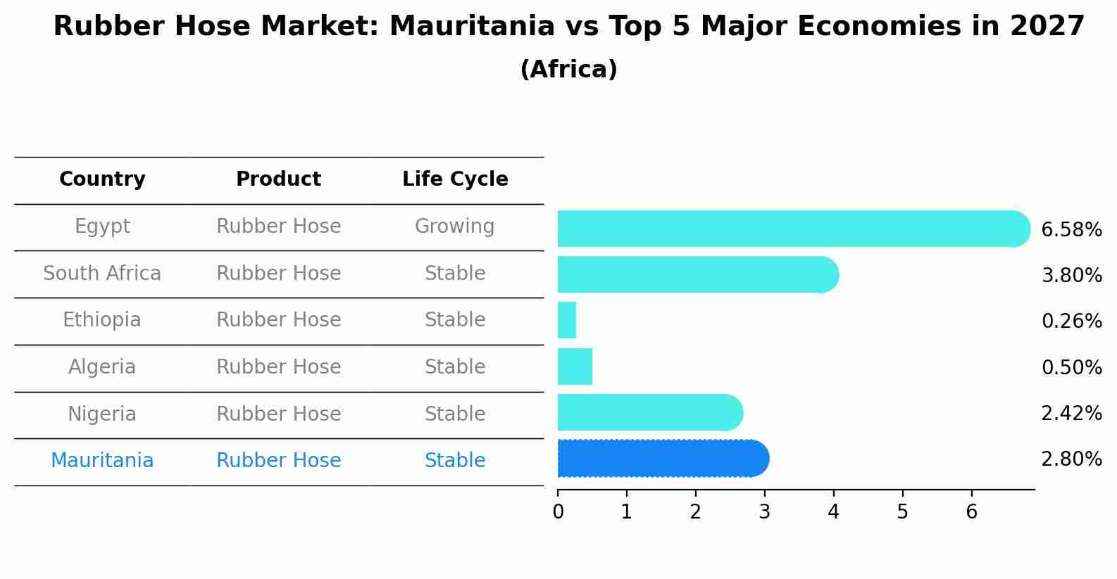 Rubber Hose Market: Mauritania vs Top 5 Major Economies in 2027 (Africa)