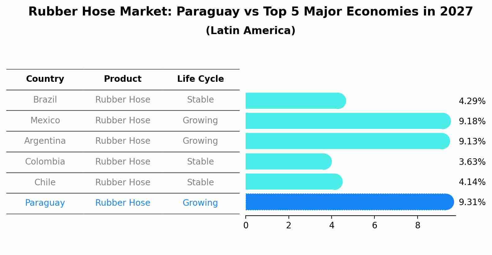 Rubber Hose Market: Paraguay vs Top 5 Major Economies in 2027 (Latin America)