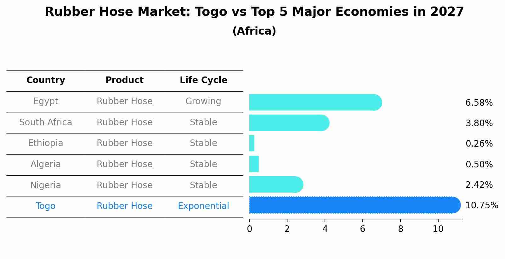 Rubber Hose Market: Togo vs Top 5 Major Economies in 2027 (Africa)