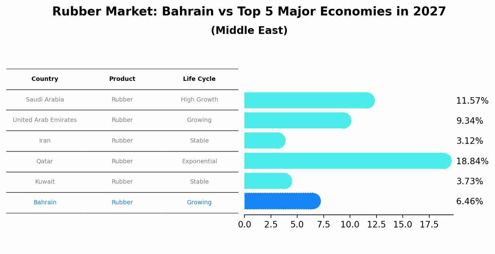 Rubber Market: Bahrain vs Top 5 Major Economies in 2027 (Middle East)