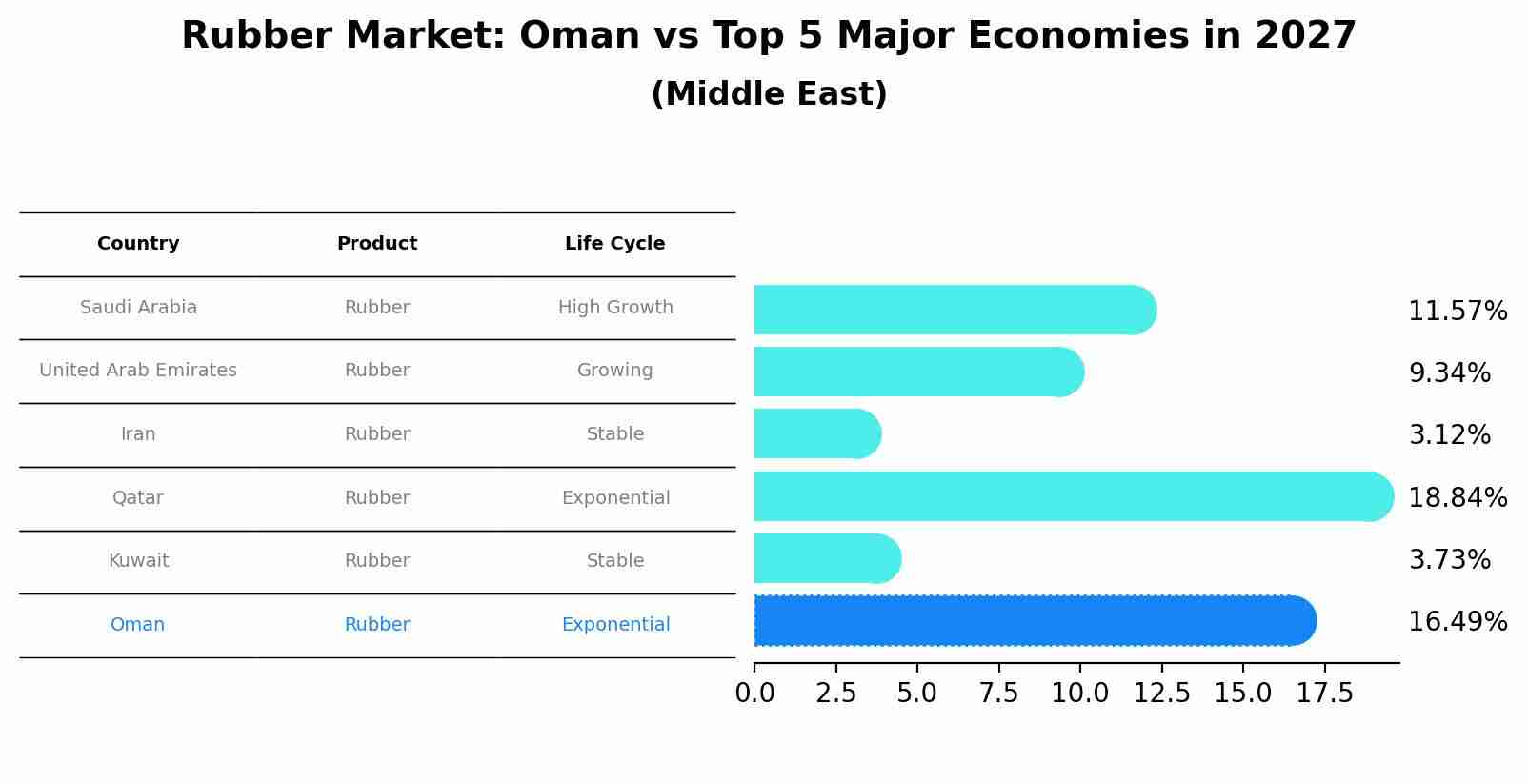 Rubber Market: Oman vs Top 5 Major Economies in 2027 (Middle East)