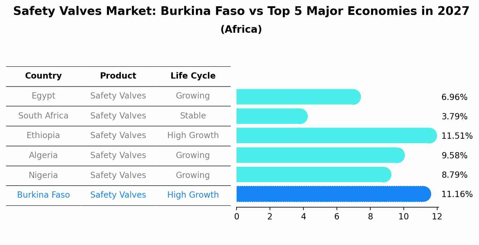 Safety Valves Market: Burkina Faso vs Top 5 Major Economies in 2027 (Africa)