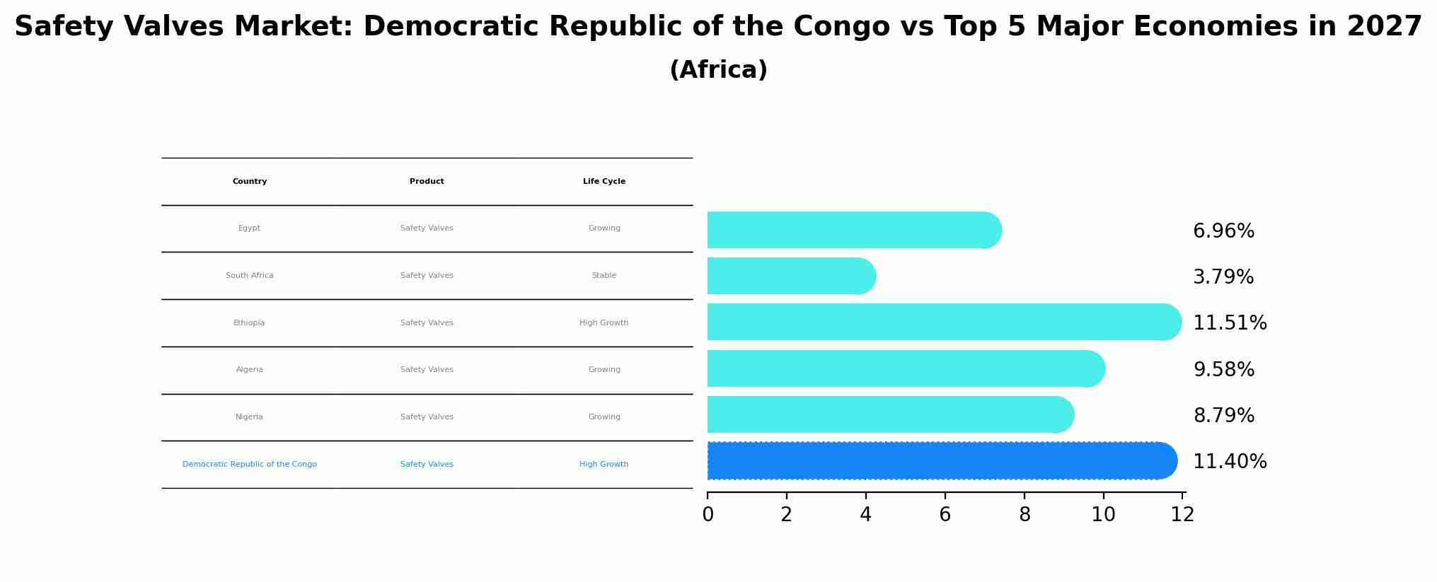 Safety Valves Market: Democratic Republic of the Congo vs Top 5 Major Economies in 2027 (Africa)