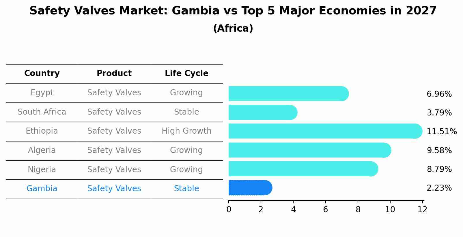Safety Valves Market: Gambia vs Top 5 Major Economies in 2027 (Africa)