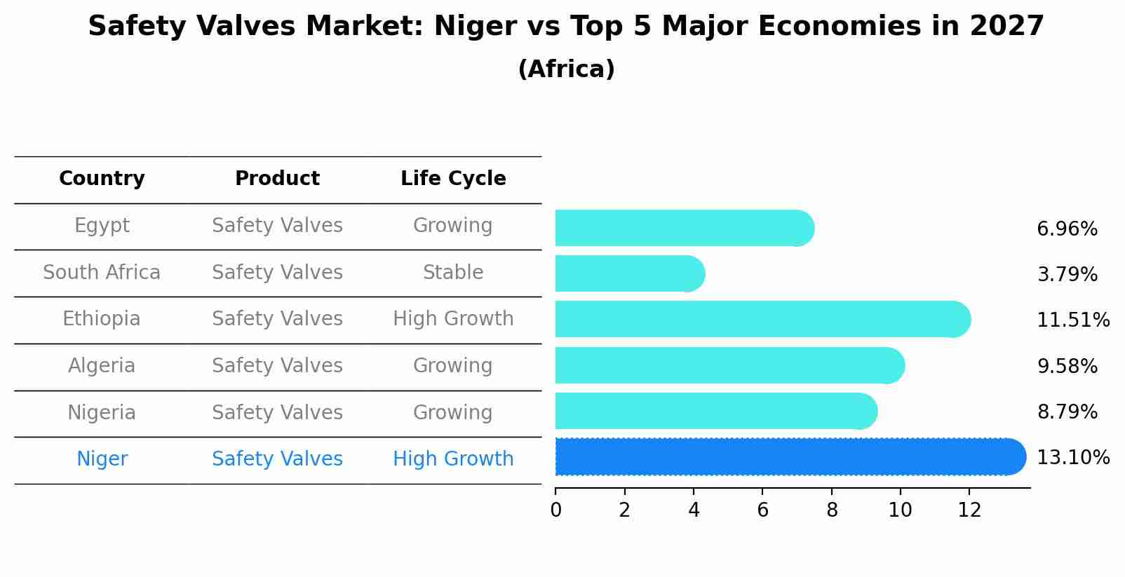 Safety Valves Market: Niger vs Top 5 Major Economies in 2027 (Africa)