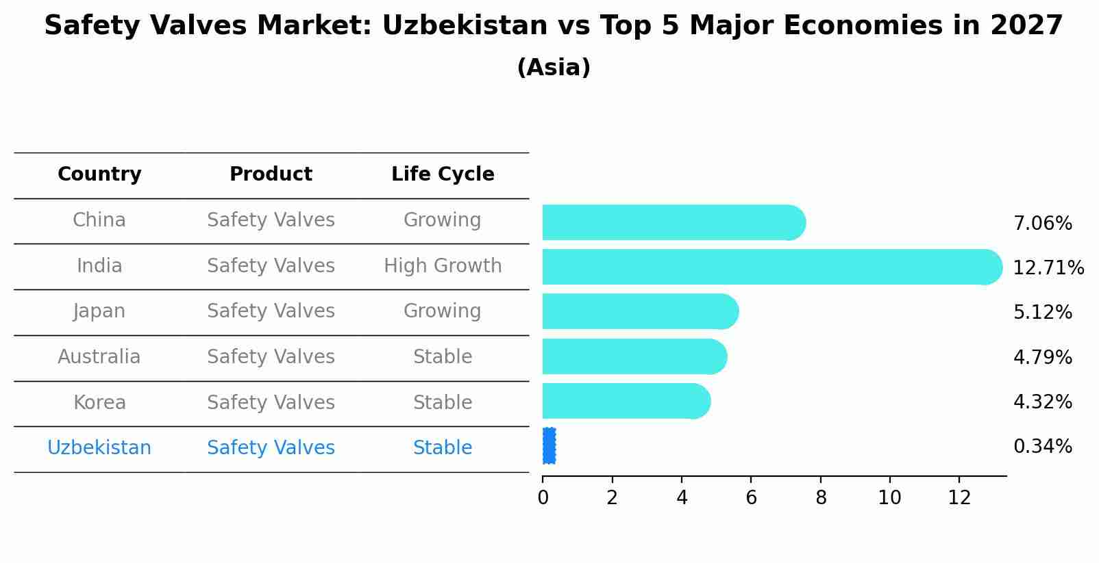 Safety Valves Market: Uzbekistan vs Top 5 Major Economies in 2027 (Asia)