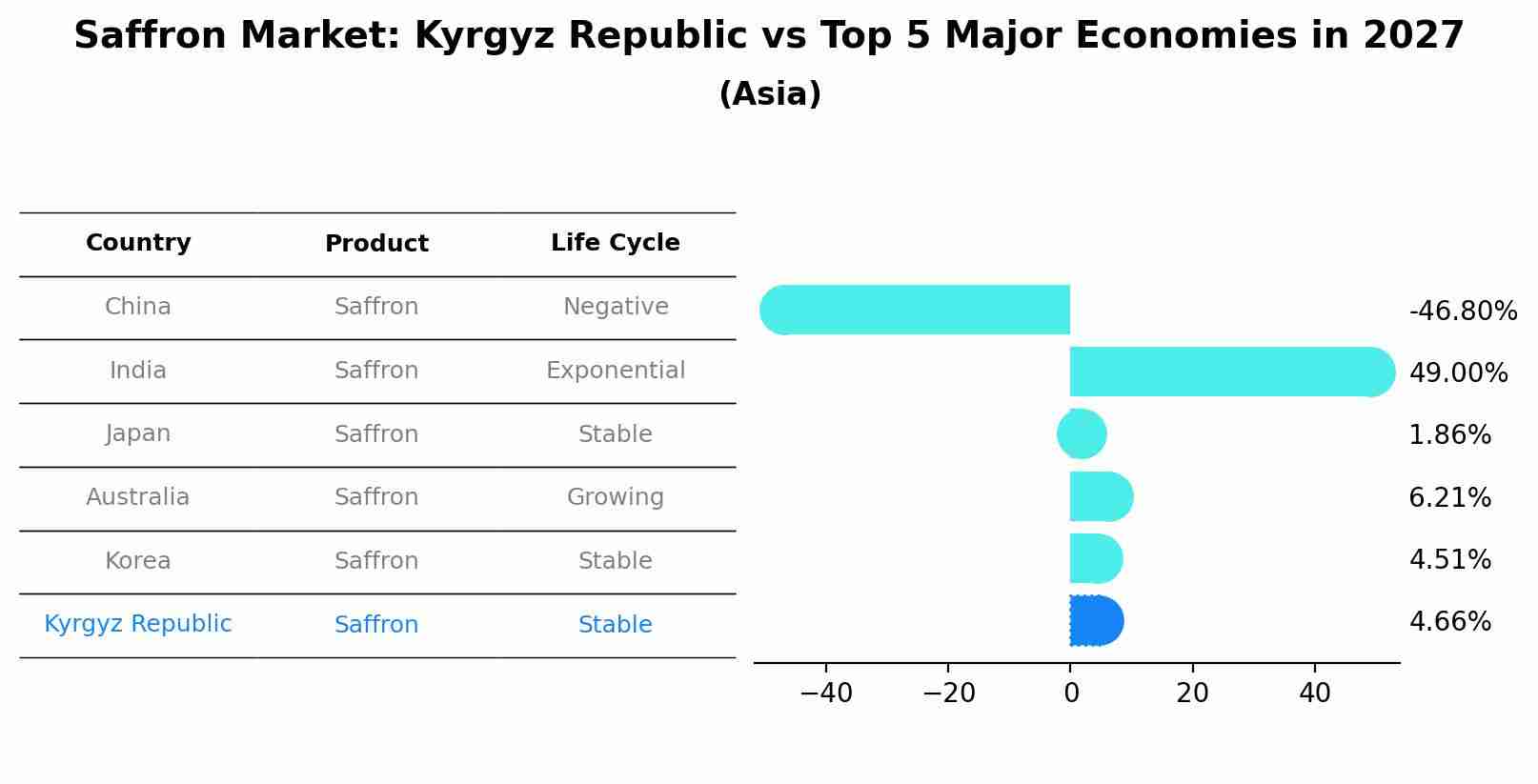 Saffron Market: Kyrgyz Republic vs Top 5 Major Economies in 2027 (Asia)