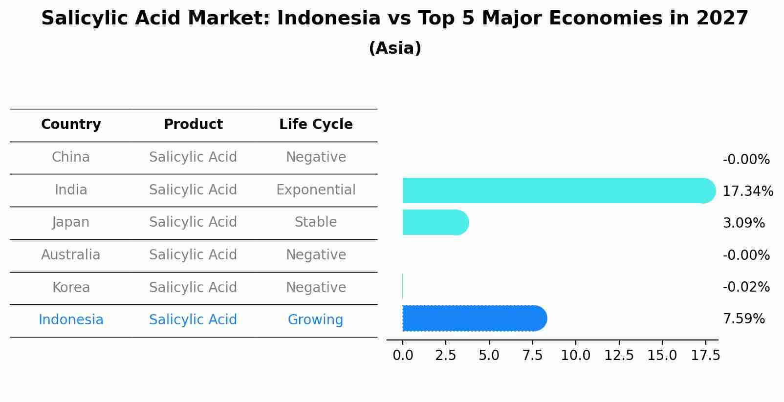 Salicylic Acid Market: Indonesia vs Top 5 Major Economies in 2027 (Asia)