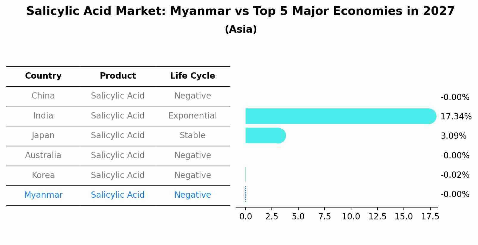 Salicylic Acid Market: Myanmar vs Top 5 Major Economies in 2027 (Asia)